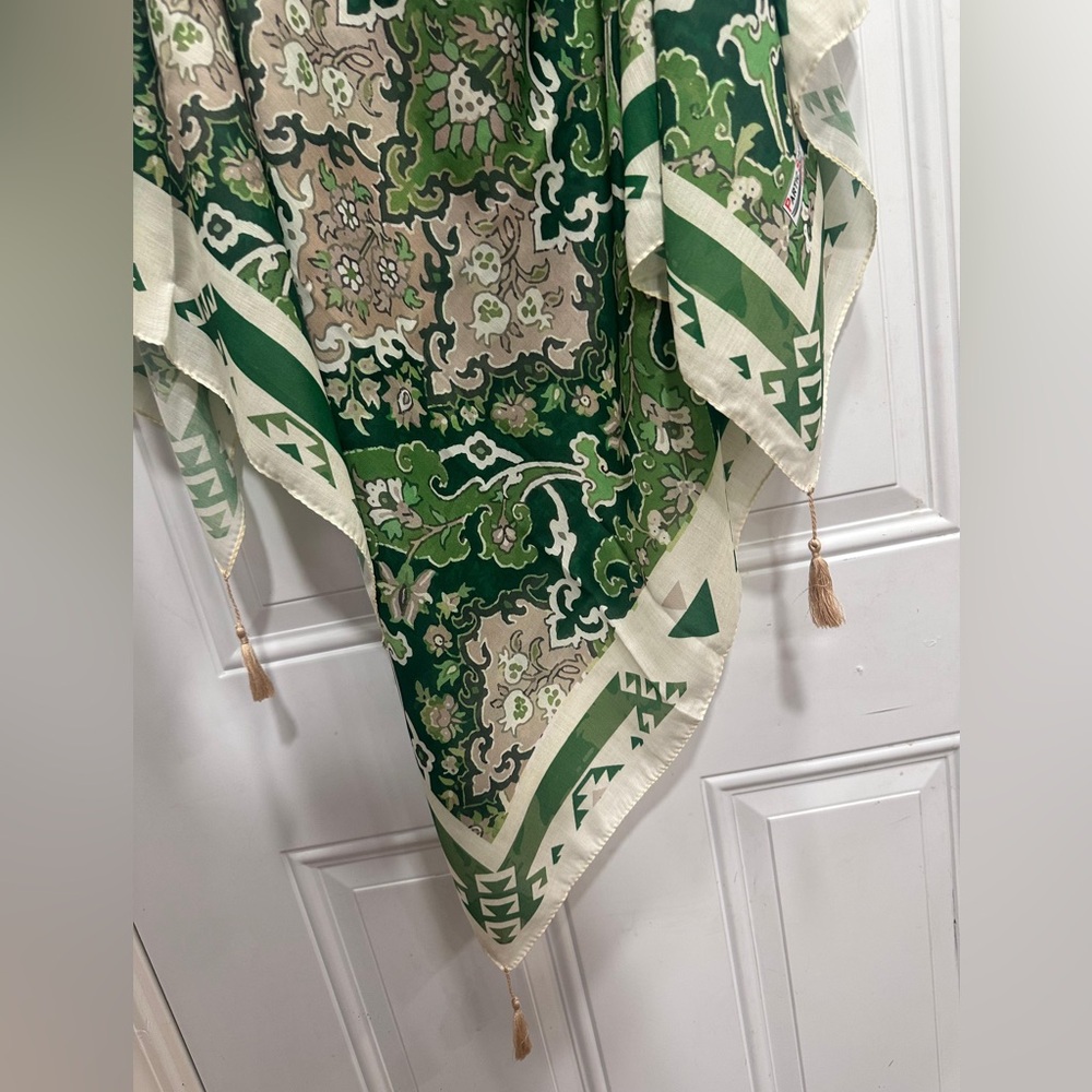 New floral cotton square scarf 52”x52”